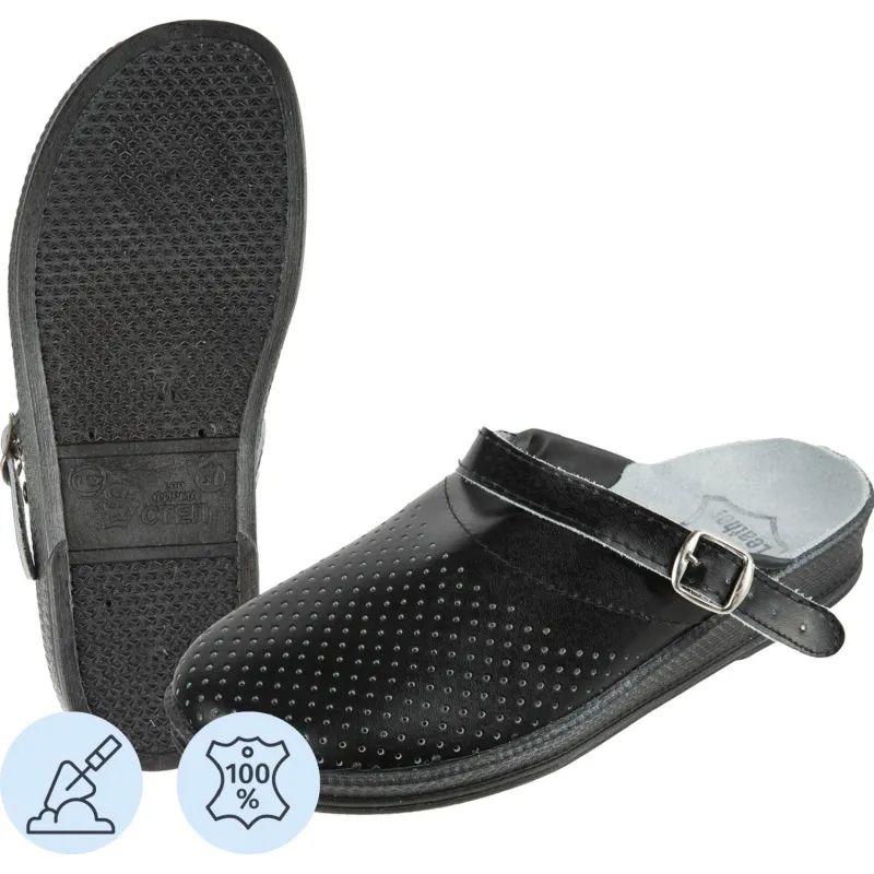 Сабо муж.нат.кожа цв.чёрный(р.41) (10-12-7)