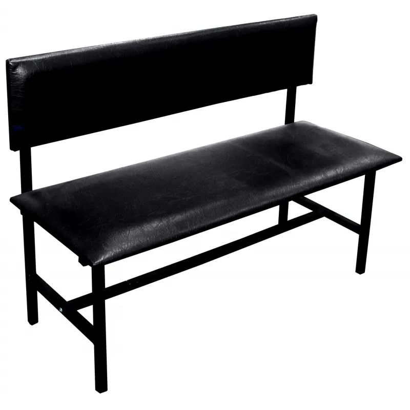 Банкетка UD_со спинкой Берта+ БМ-6 1500 карк. черн к/з-