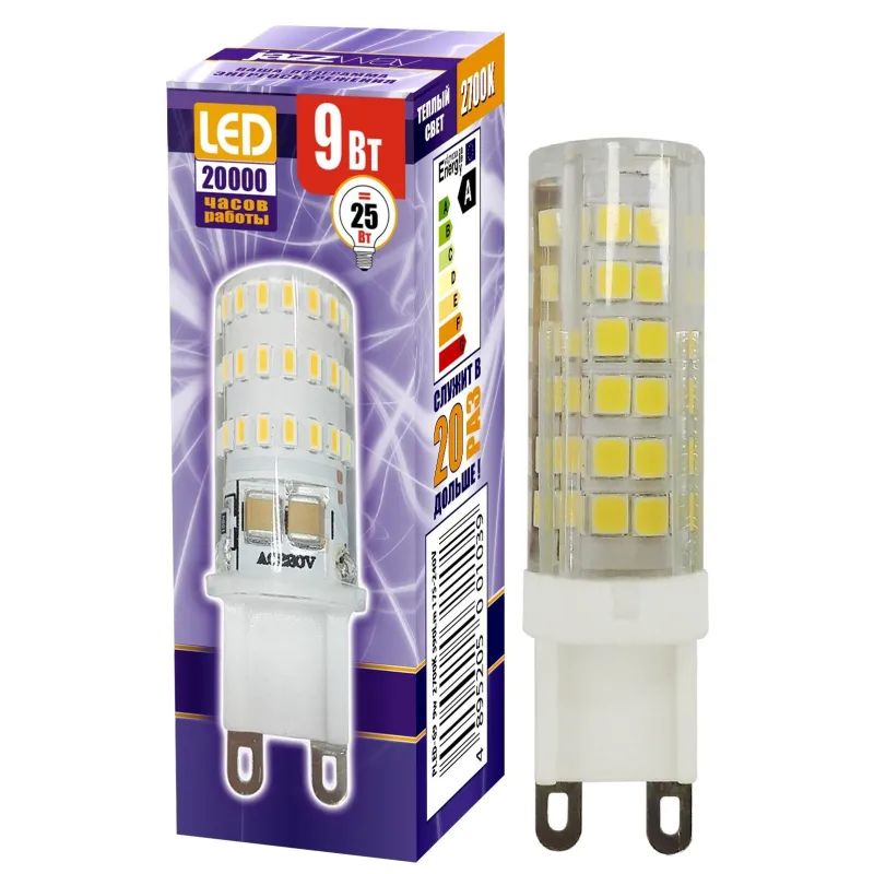 Лампа светодиодная PLED-G9  9w  2700K 590Lm 175-240V Jazzway