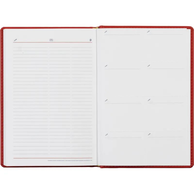 Ежедневник недатированный красный,А5,143х210мм,176л,ATTACHE Сиам