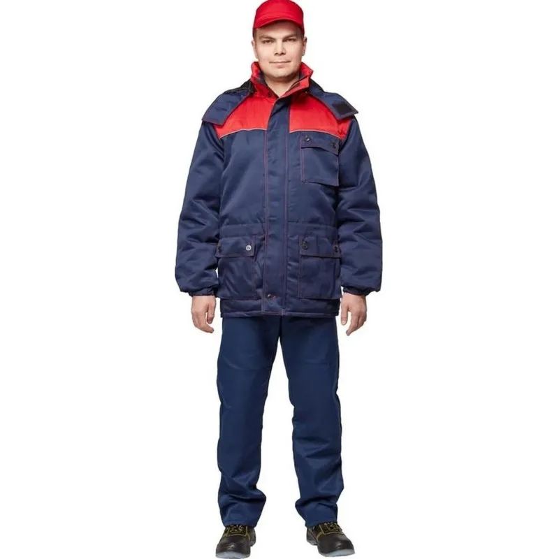 Куртка рабочая зимняя муж з08-КУ,цв. син/крас (р.56-58) 170-176