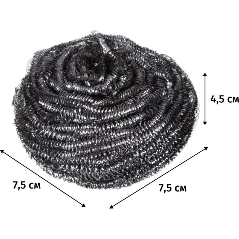 Губка-мочалка для мытья посуды Inox очищающая спираль 40г, 100200
