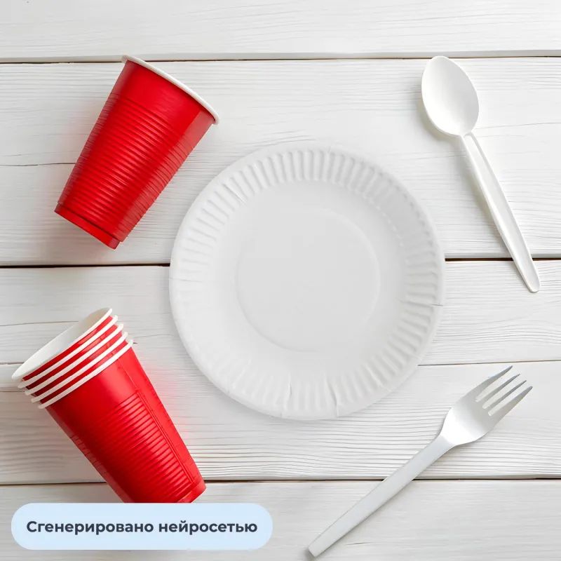 Тарелка одноразовая бум., d 170 мм, белая, КОМУС, 100шт./уп.10уп./кор