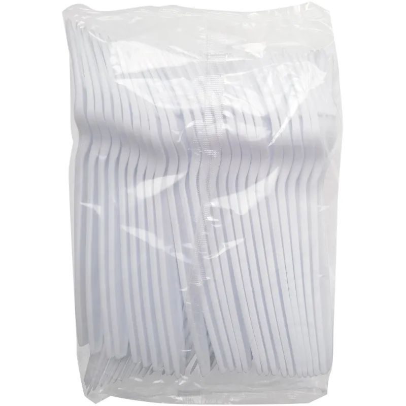 Вилка одноразовая 180мм, белая, кукурузный крахмал, 50шт/уп