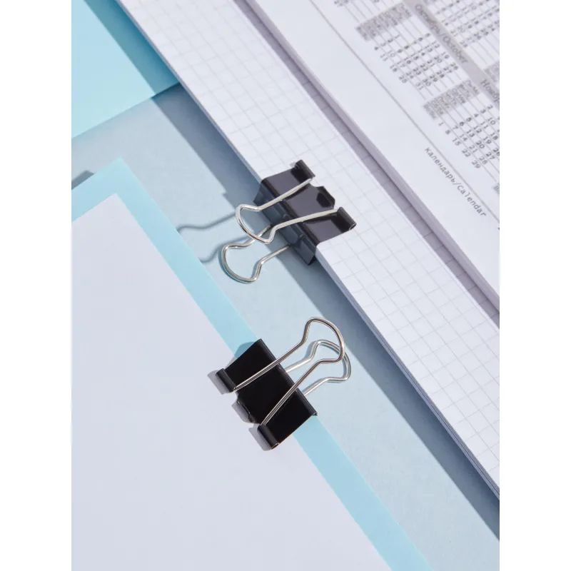 Зажимы для бумаг 25мм 12шт./уп.Комус, в картонной коробке