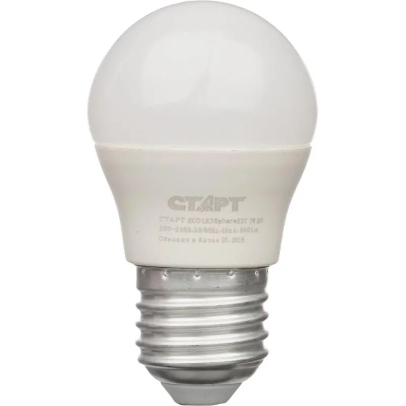 Лампа светодиодная Старт 7W E27 2700k тепл.бел.шар ECO