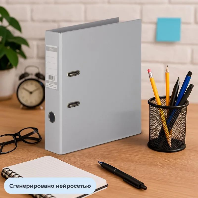 Папка-регистратор Strong Line 70мм, серый, ПБП2, карм.кор