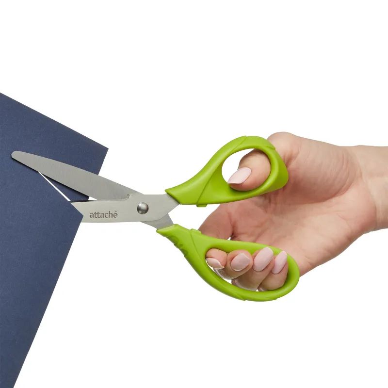 Ножницы Attache Spring 200 мм эргоном.руч.без покрытия,цвет салатовый