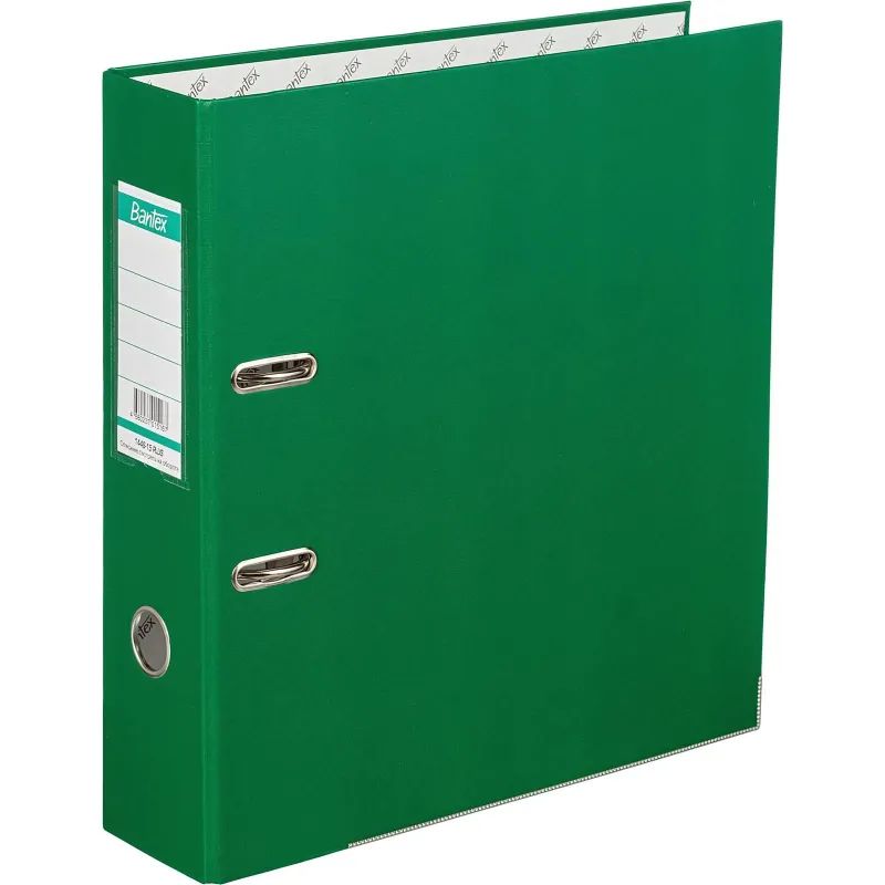 Папка-регистратор ECONOMY PLUS 80мм,зел,ПБП1,карм.кор,мет.уг