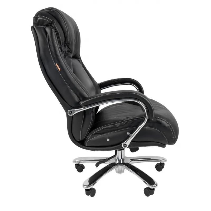 Кресло VT_CHAIRMAN 402 кожа черная, хром