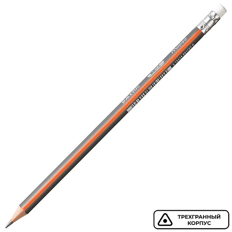 Карандаш чернографитный Maped BLACK PEP&#039;S,HB,дерево,трехгран,с ласт,851721
