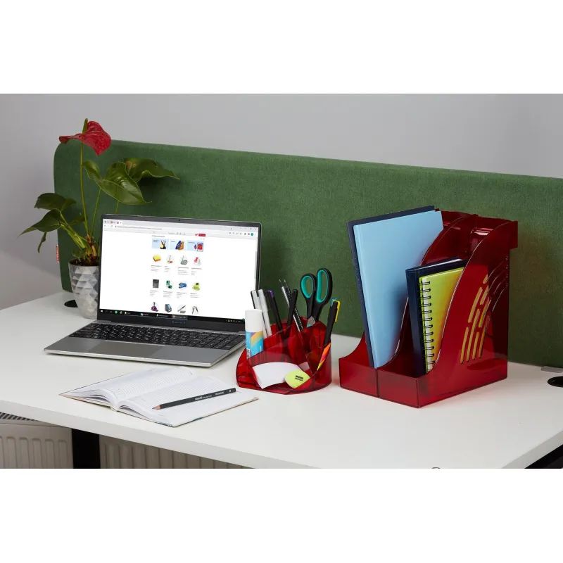 Лоток горизонтальный ATTACHE Яркий Офис 340х250х60 тонированный красный