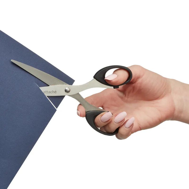 Ножницы Attache 169 мм с пластик. эллиптическими ручками,цвет черный