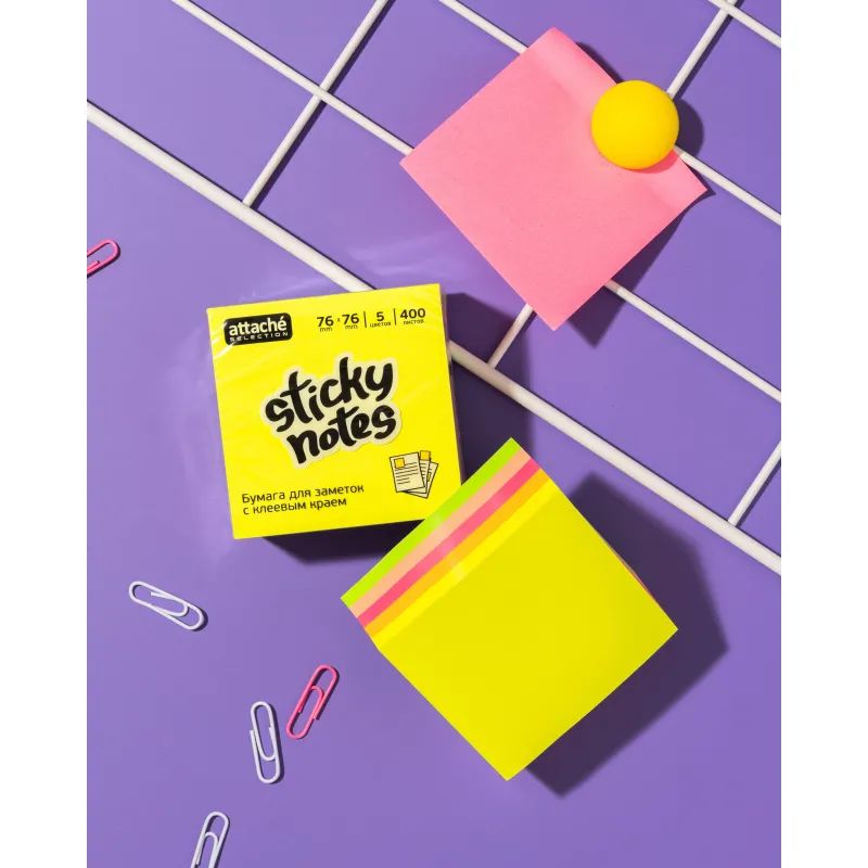 Стикеры Attache Selection куб 76х76, радуга 400 л