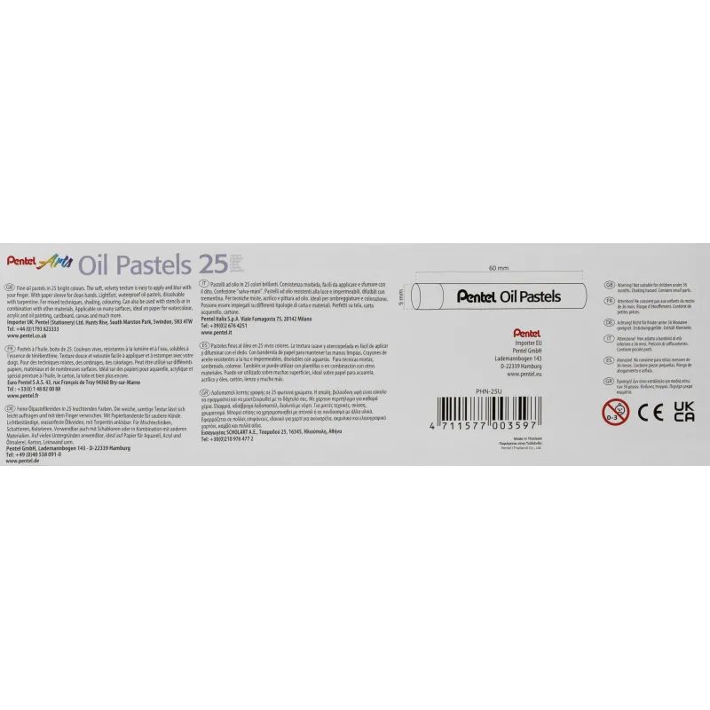 Пастель масляная Pentel 25цв PHN-25U