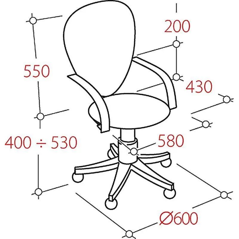 Кресло VT_CH661 пластик, ткань черная 30-21 (15-21)