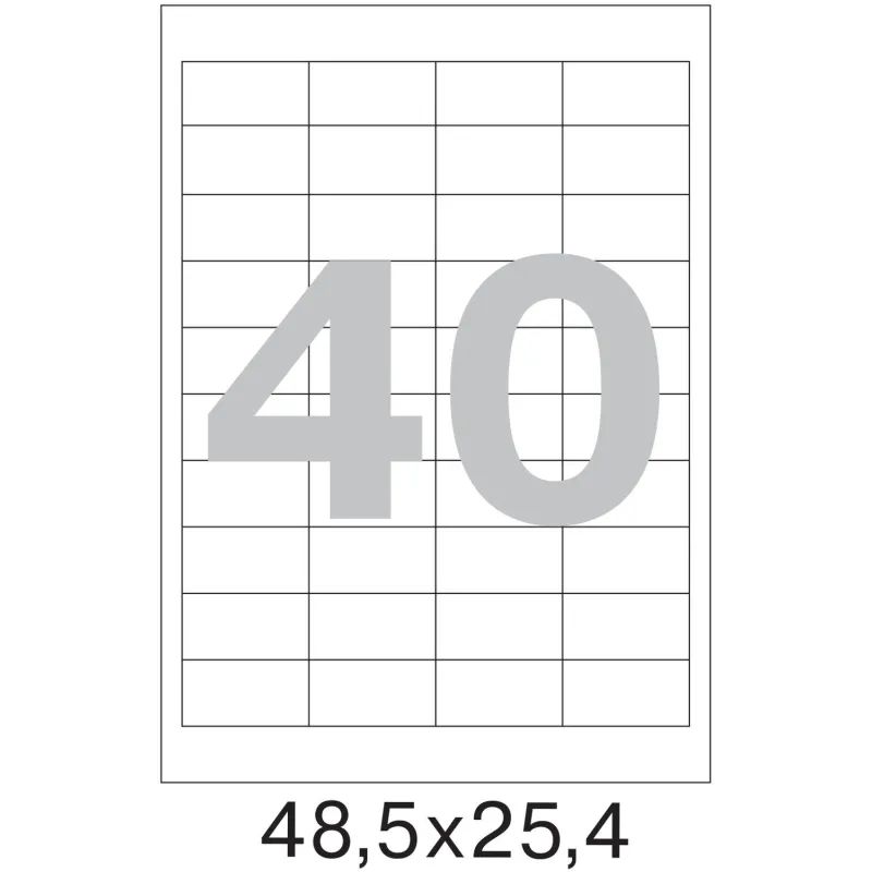 Этикетки самоклеящиеся  48,5х25,4 мм/40 шт. на лис.А4 (25л