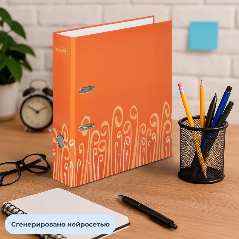 Папка-регистратор Attache Fantasy 75мм ламин.картон оранжевый,бум/лам.карт
