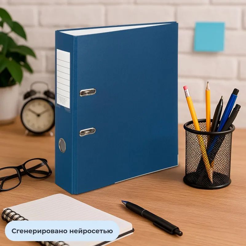 Папка-регистратор ,80 мм Элементари ,син Экономи,мет уголк.,ПБП1,карм.кор