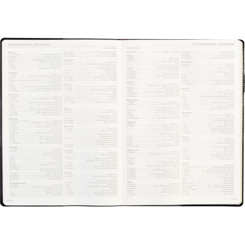 Еженедельник недатированный черный,кожа,A4 64л,Br.V.PROFY 3-098/02