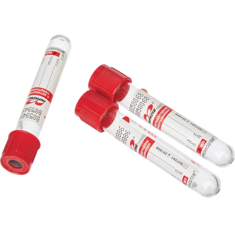 Вакуумные пробирки с акт-ром свертывания, 4мл Improvacuter 100шт/уп