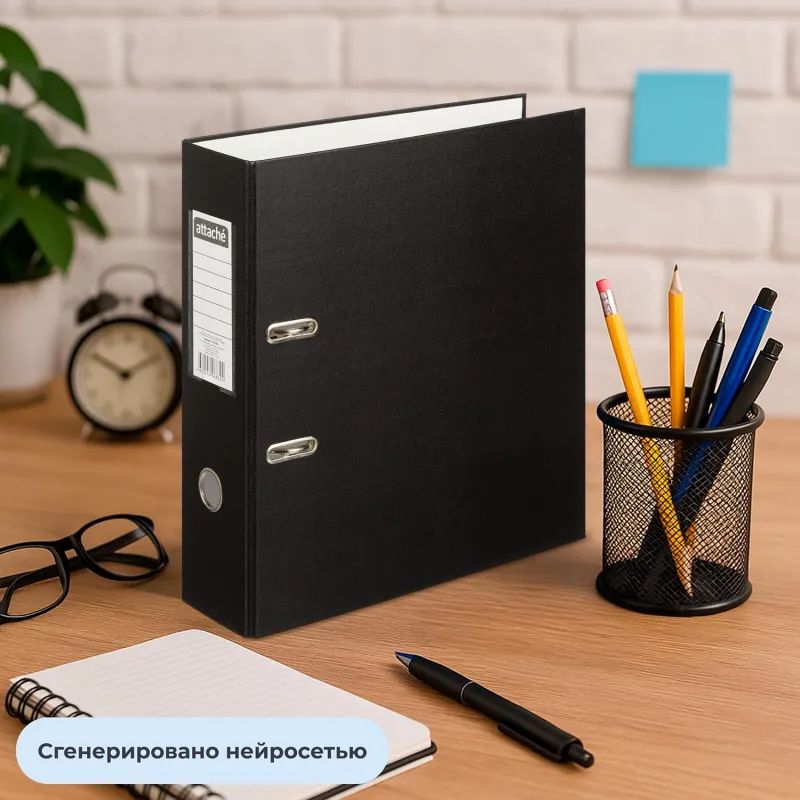 Папка-регистратор с арочн.мех.AttacheSelection Экономи 90мм,чер,ПБП1,карм.к