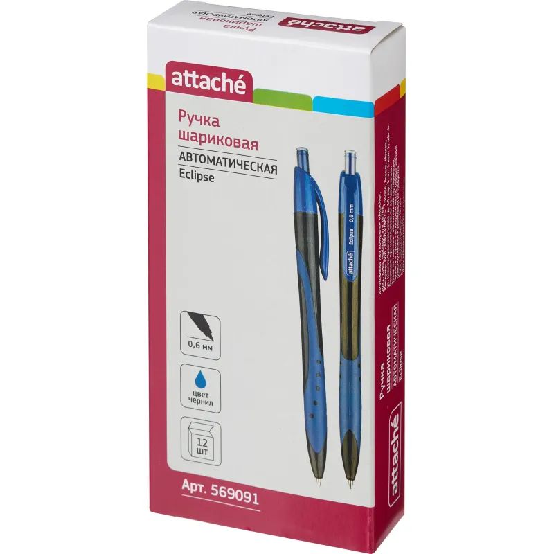 Ручка шариковая автомат. Attache Eclipse, маслян, син. Стерж,манж