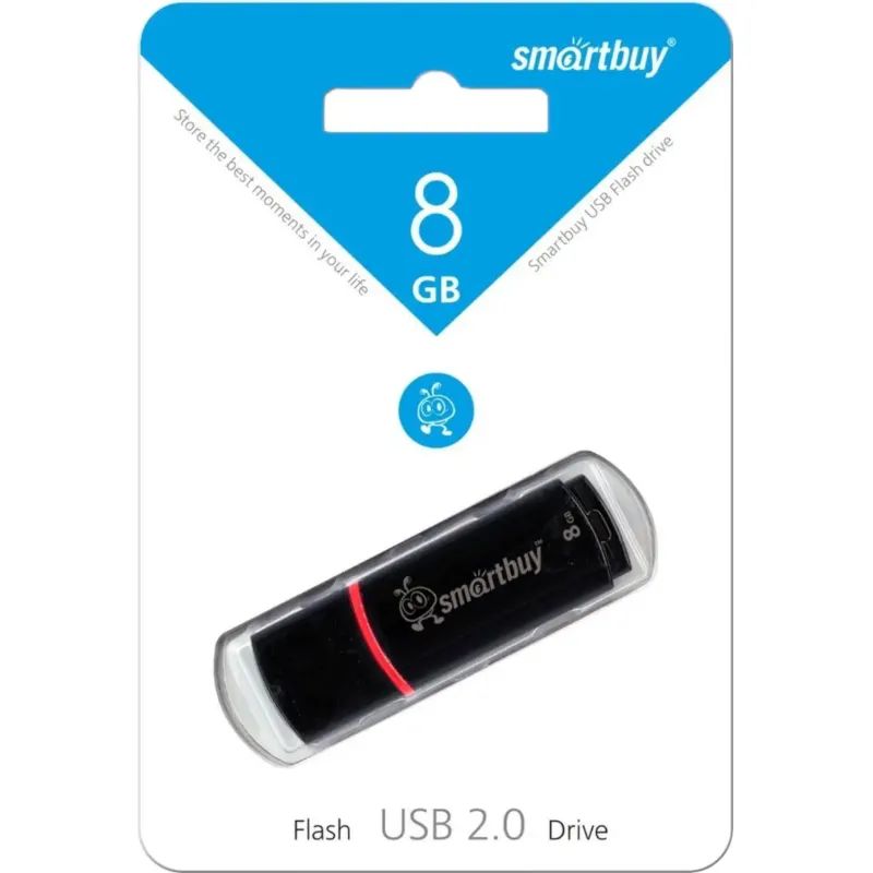 Флеш-память Smartbuy Crown, 8Gb, USB 2.0, чер, SB8GBCRW-K