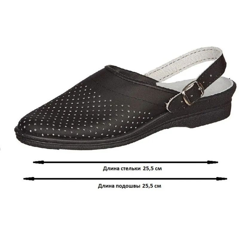 Сабо жен.нат.кожа цв.чёрный(р.39) (4-12-7)