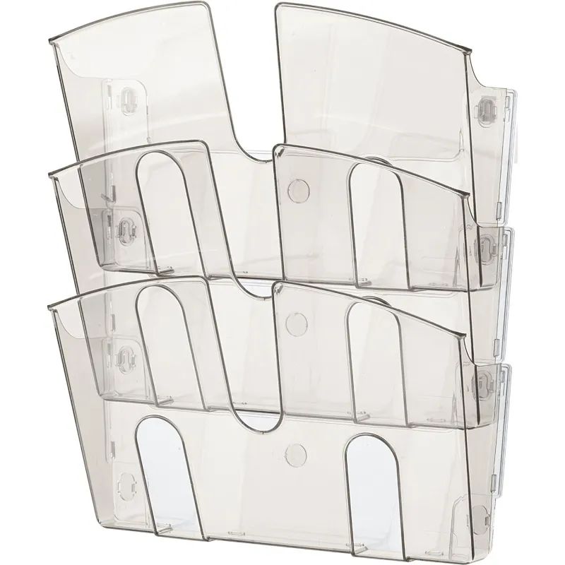 Лоток настенный Attache 3 отделения А4 горизонтальные дымчатый