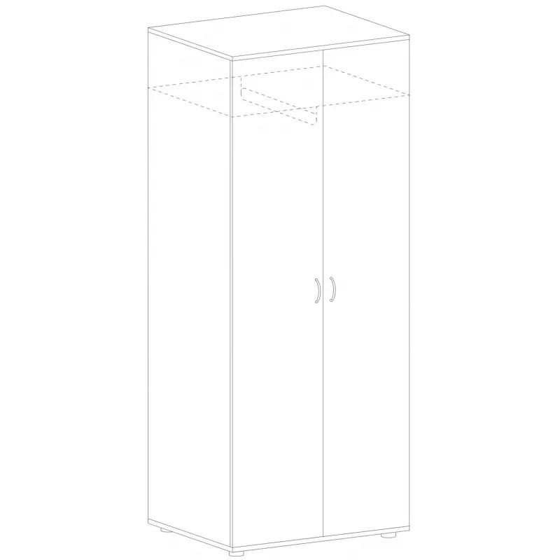 Шкаф SH_Стратегия для одежды S77 (51820) серый