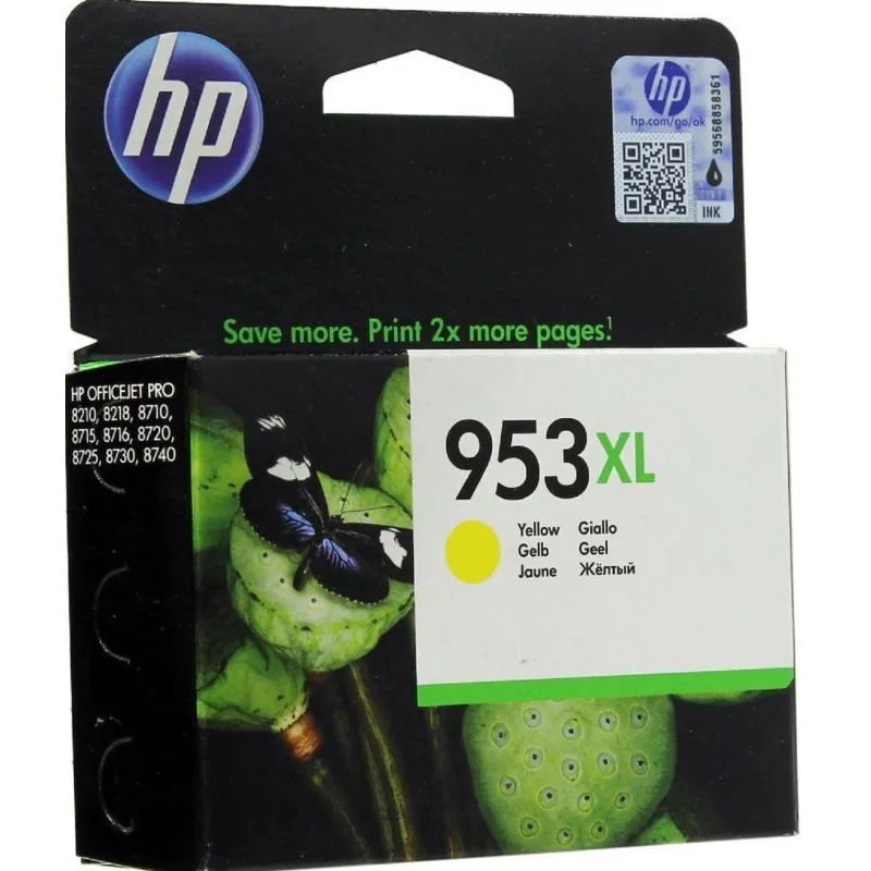 Картридж струйный HP 953XL F6U18AE жел. пов.емк. OJ Pro 8210/8720