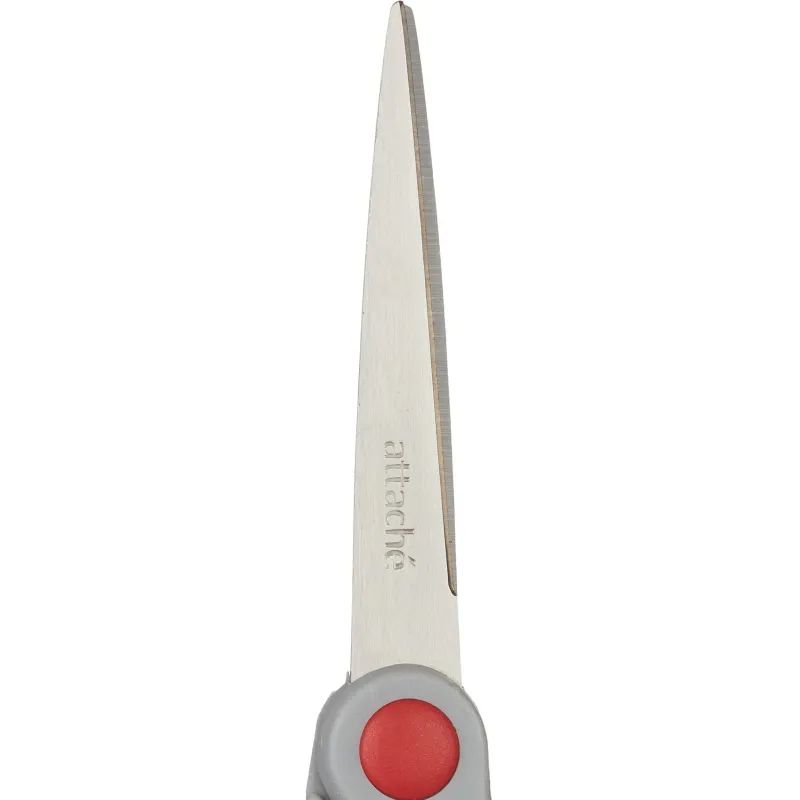 Ножницы Attache 180 мм с пласт.прорезинен.эллипт., красно-серыми ручками