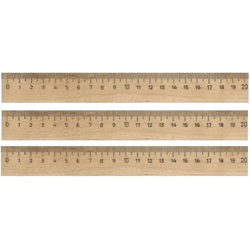 Линейка деревянная 20см 3шт/уп