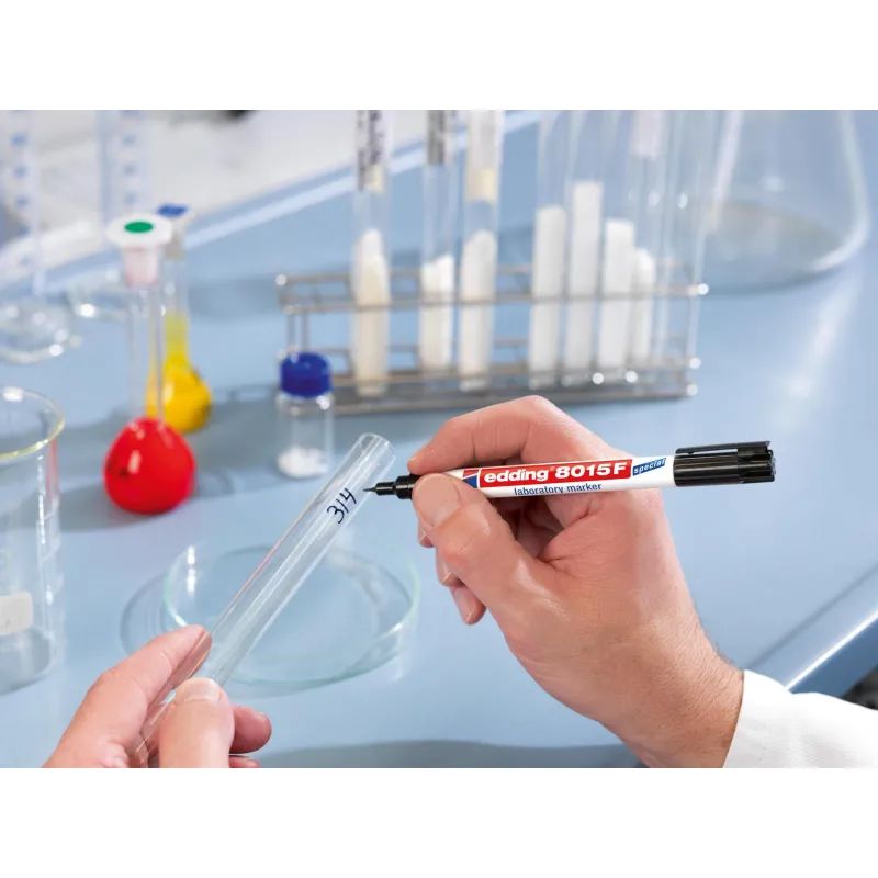 Маркер лабораторный EDDING E-8015 F черный 0,75 мм перманент