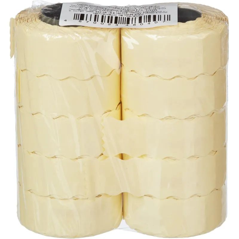 Этикет-лента Эконом 22х12 белая волна 1000шт/рул 10рул/уп