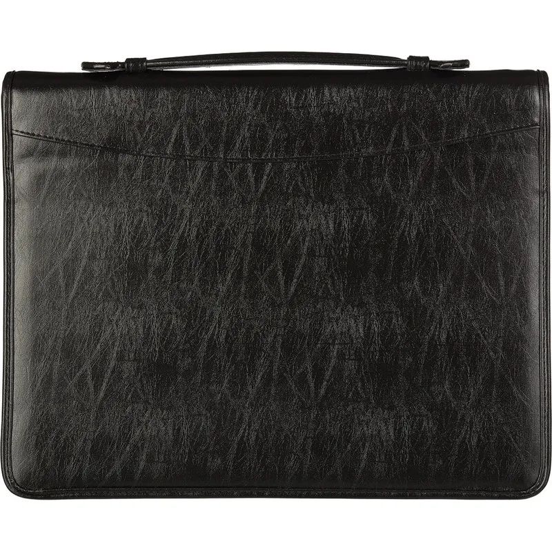 Папка деловая Алекс из искусственной кожи № 161 с ручкой черного цвета