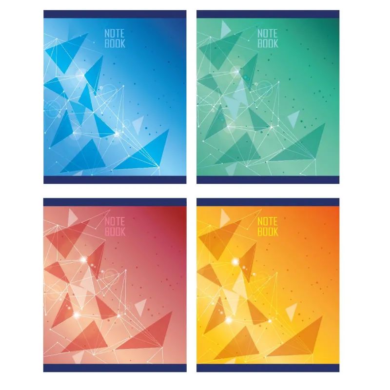 Тетрадь общая А5,48л,кл,скоб,блок-офсет-2 Galaxy син/зел/жел/кр асс