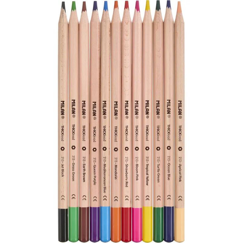 Карандаши цветные Milan, 12 цв., 6-гран., в металл. упак., 80057