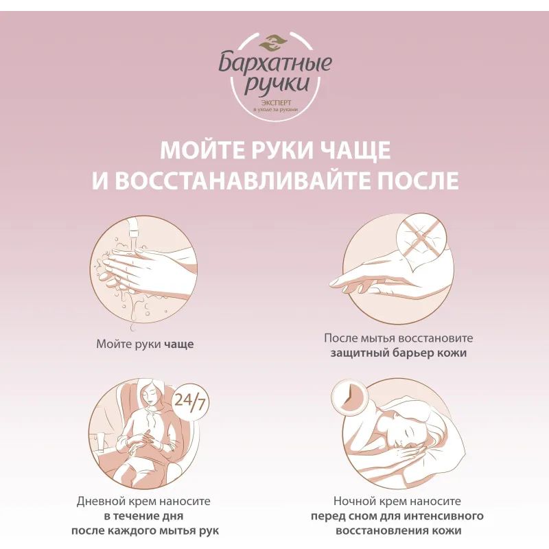 Крем для рук БАРХАТНЫЕ РУЧКИ бальзам SOS-восстановление 45мл