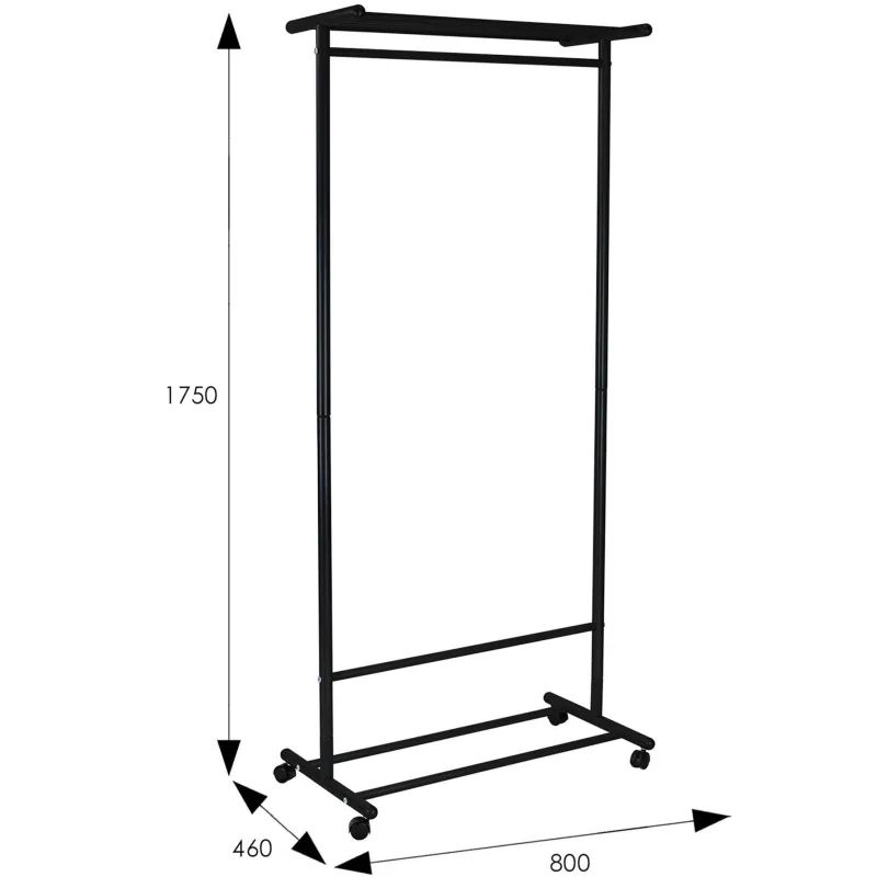 Вешалка МЕ_напольная М 9, колеса, чёрный