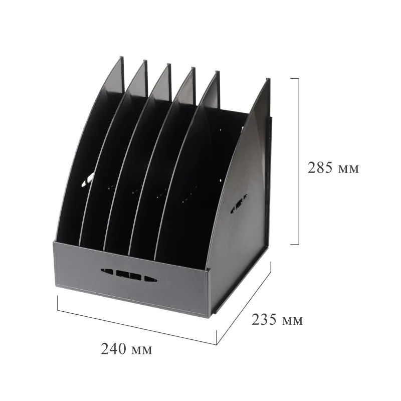 Лоток вертикальный для бумаг Attache сборный черный 5 отд.,240мм