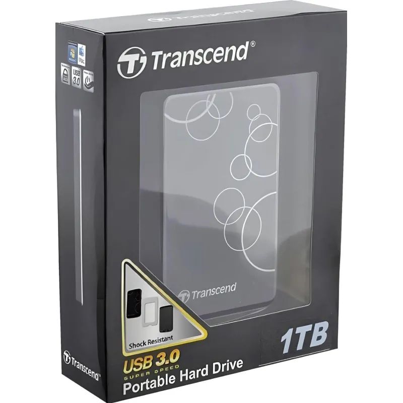 Портативный HDD Transcend StoreJet 25A3 1Tb 2.5, USB 3.1, черн, TS1TSJ25A3K