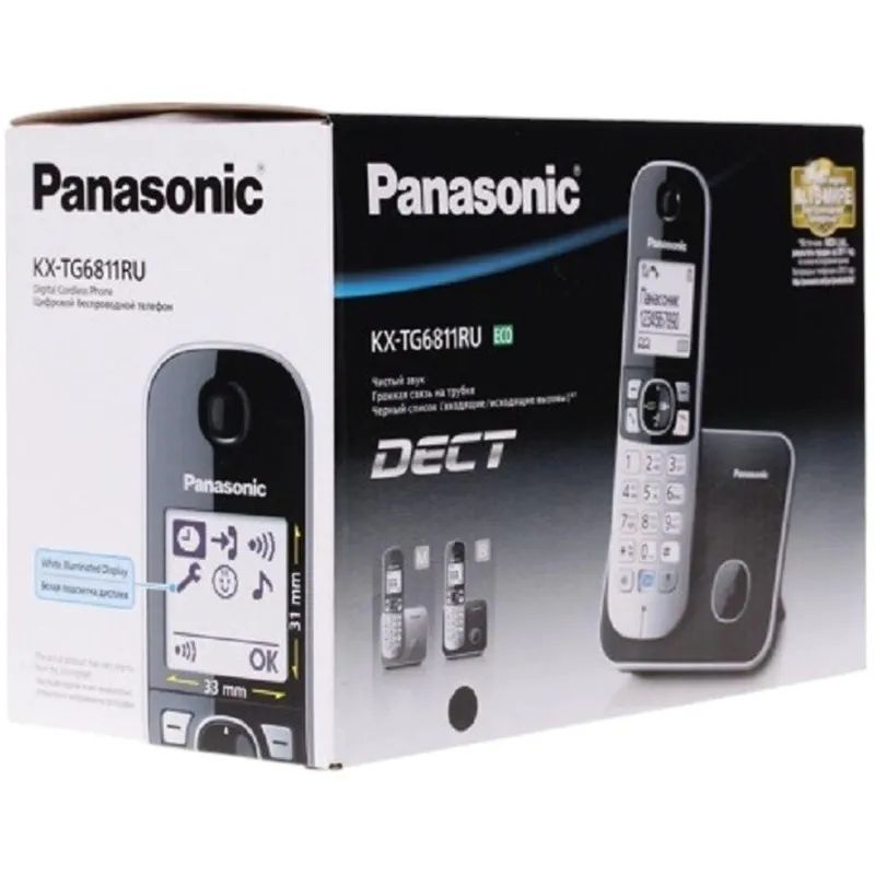 Радиотелефон Panasonic KX-TG6811RUB черный
