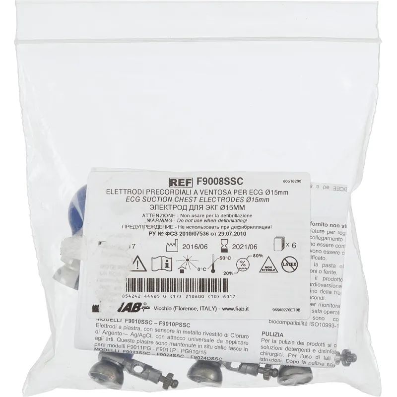 Электроды для ЭКГ многораз. D 15 грудные детские комплект 6штFiabF9009SSC