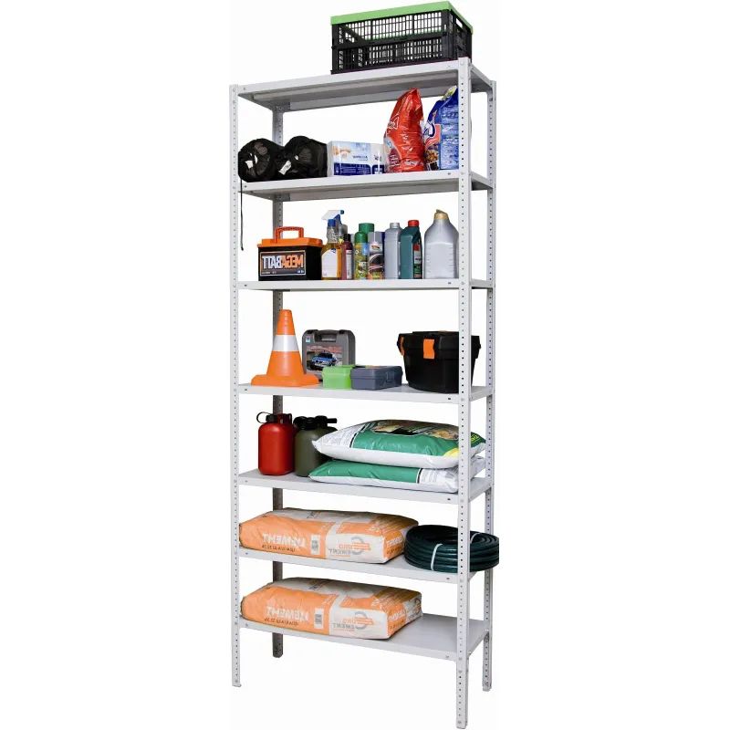 Стеллаж металлический P_МС-257/600 с 7-ю полками 1000x600x2500