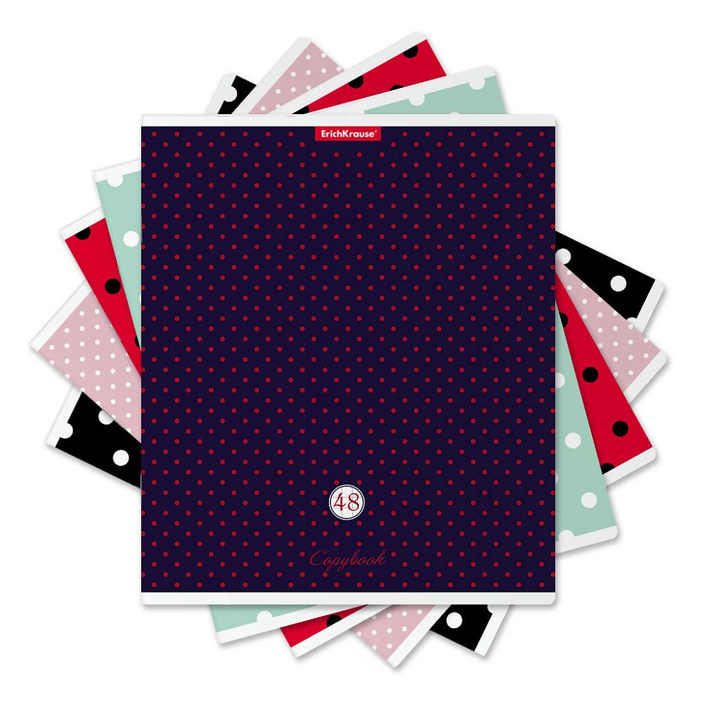 Тетрадь общая ученическая ErichKrause Dots, 48 листов, клетка, выборочный УФ-лак_MIX-PACK