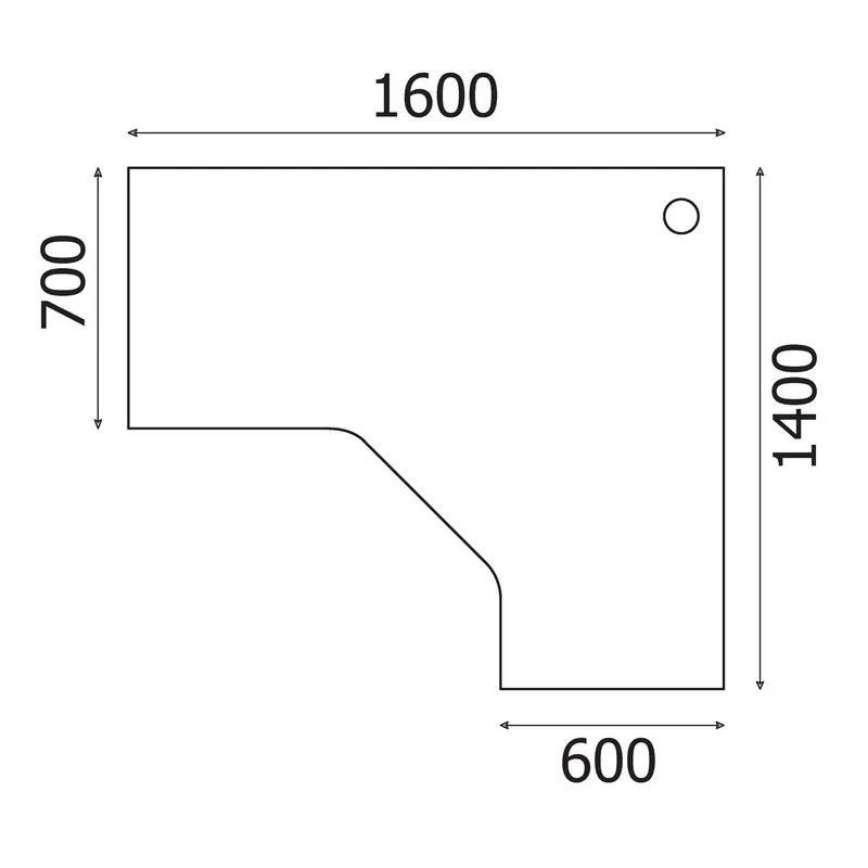 Стол угловой Этюд Т20.34 (045,046,306) правый орех 1600х1400
