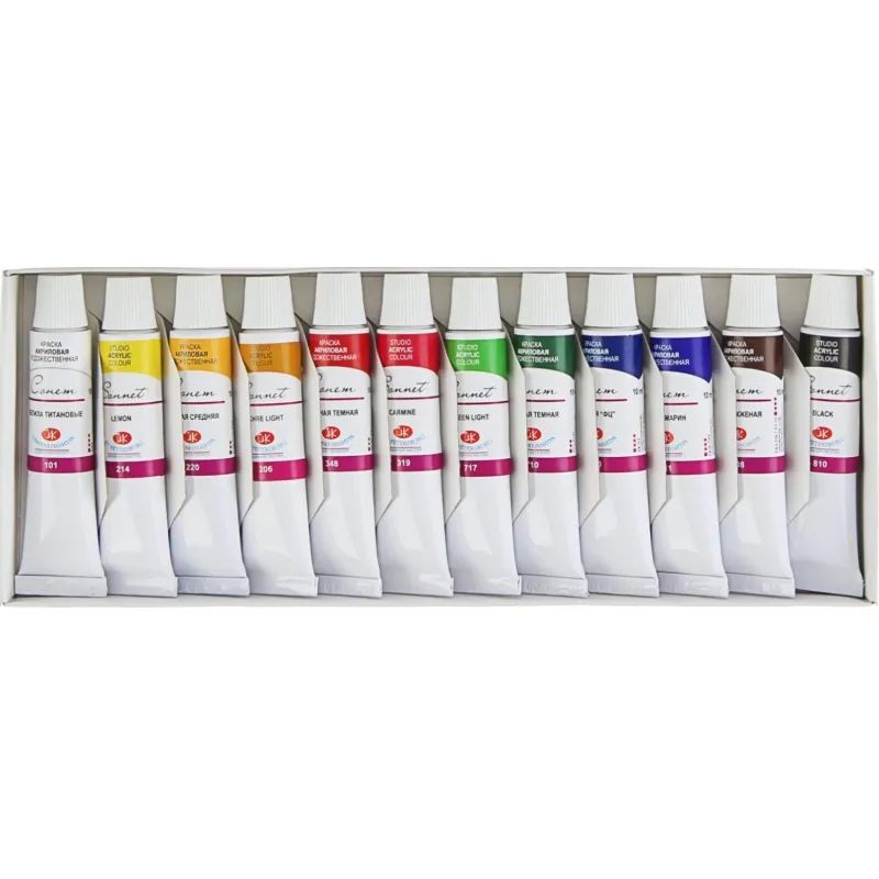 Краски акриловые Сонет 12цвх10мл 2841095