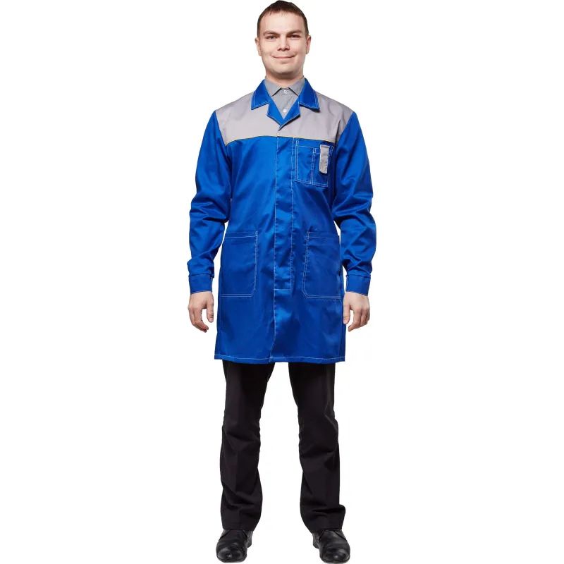 Халат рабочий у19-ХЛ вас/сер (р.44-46) 182-188